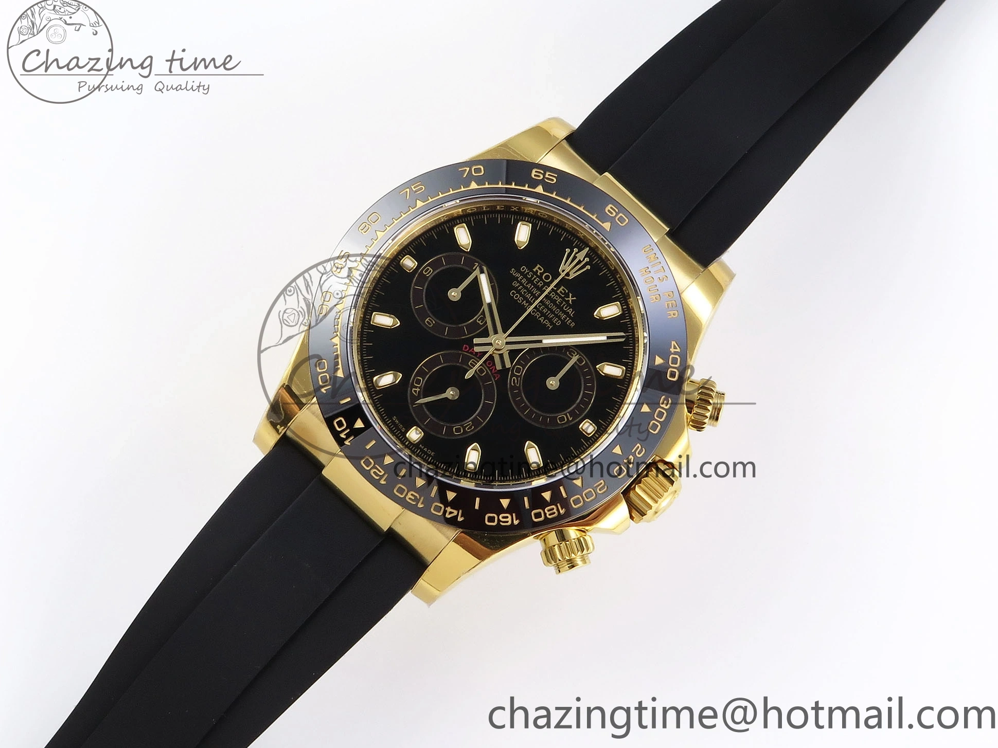 MiroTime 0103 DAYTONA 116518 APSF 1:1 BEST EDITION BLACK DIAL ON OYSTERFLEX RUBBER STRAP SH RelaxedFit 1782